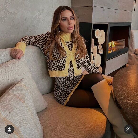 NWT ZARA GEOMETRICAL JACQUARD KNIT DRESS - Picture 4 of 16